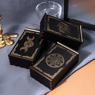 TAROT Storage BOX TAROT BOX Sliding Black Card Wooden BOX Board Game Chess Accessories Merchandise