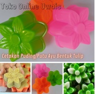 12 Pcs - Cetakan Puding/Putu Ayu Plastik bentuk Bunga Tulip