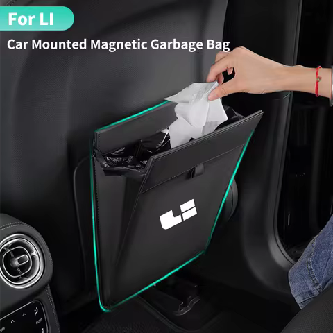Magnetic Adsorption Car Garbage Bag Trash Can Seatback Hanging Storage Trash Bin For LEADING IDEAL L