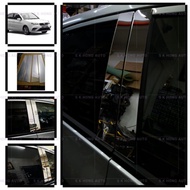 proton saga vvt 2016-2022 door pillar chrome 4pc / door window pillar trim chrome cover