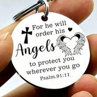"For He Will Order His Angels" Psalm 91:11 Keychain – Inspirational Christian Faith Jewelry For Wome