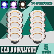 12 LED Pin light for Ceiling Tri color 5 Watts Downlight Ultra-Thin 3 Colors Purple/Blue/Warm