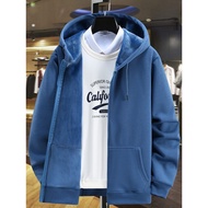 sweatshirt plus size half zipper sweatshirt Autumn Winter Plus Fat Loose Hooded Zipper Cardigan Swea