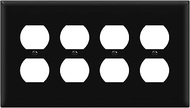 ENERLITES Quad Duplex Wall Plate, Four Gang Electrical Outlet Cover, Gloss Finish, Mid-Size 4-Gang 4