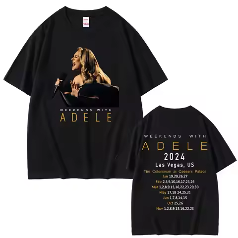 Popular Singer Adele Tour Weekeds with Adele Print T-shirts Men Fashion Casual T Shirt Men's Cotton 