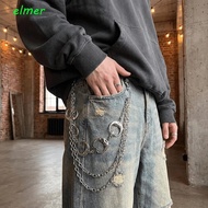 ELMER Multi-Layer Belt Chain, Alloy Moon Star Pants Chain, Gothic Skull Cross Pendant Hip Hop Style 