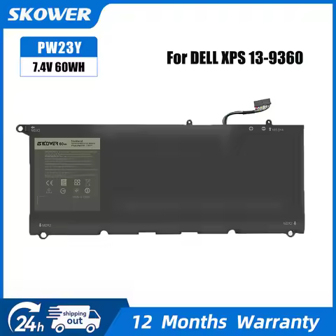 SKOWER 60Wh PW23Y Laptop Battery for Dell XPS 13 9360 9360-D1605T/D1609G/D1705G/D1505G/D1805TG RNP72