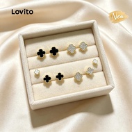 (New Arrival) Lovito Elegant Earrings Korean Fashion Texture Earrings ERFB123FX007 (New Arrival) Lov
