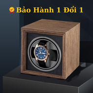 Hộp Đựng Đồng Hồ Cơ 2 Xoay Tự Động Automatic Bằng Da Và Gỗ Cao Cấp Chính Hãng - Kt 18*15*15 - Luta S