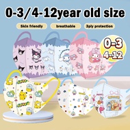 50PCS Cute 3D Kids Face Mask 0-12Years Old - Duckbill Design 3ply Baby Cartoon Mask Individually Wra
