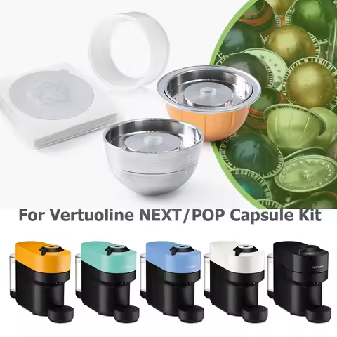 Stainless Steel Refillable Capsule Filter For Nespresso Vertuo Next Pop Vertuoline Coffee Maker Reus