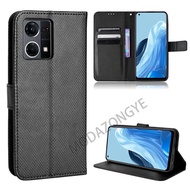 OPPO Reno 8 4G Casing Kulit PU Lipat Magnetik OPPO Reno8 Case Leather Cover