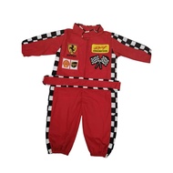 F1 Racing Overall Sport costume for Baby Kids Red Checkered Design Comfortable Fit S2