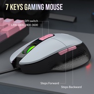 RAIIKU 85 Key Wired Keyboard And Mouse Set Rainbow Backlit Mechanical Feel Wired Gaming Keyboard Off