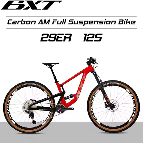 BXT 2025 Upgraded Carbon Fiber All Mountain Bike Full Suspension Bicycle 29er Travel Fork 160mm 29in