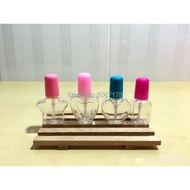 50/100pcs 6ml Mini Cute Clear Empty Nail Polished Bottle With Colourful Cap Brush Plastic Nail Bottl
