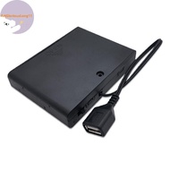 ArtGloriousLong 1Pcs USB Power Supply Battery Box With Cover And 6 X AA USB Battery Box For 9V LED S