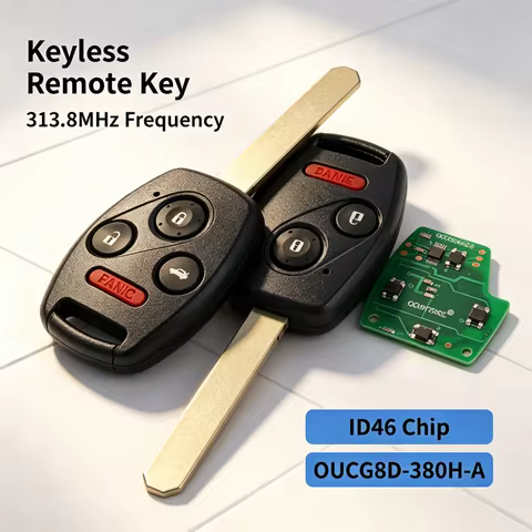 3/4 Button 313.8Mhz OUCG8D-380H-A With ID46 Chip Car Remote Key Accessories For Honda CIVIC Accord C