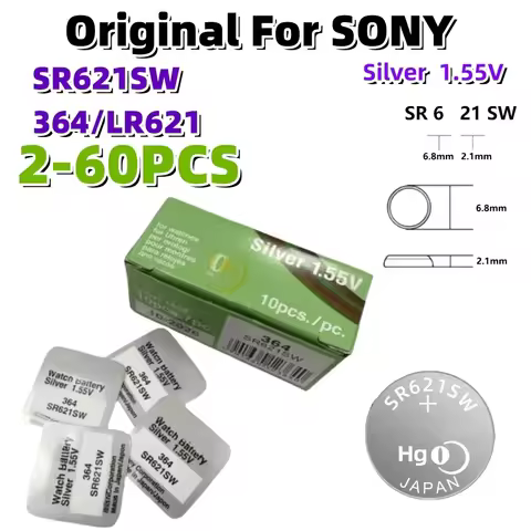 2-50PCS Original For SONY AG1 LR621 364 164 531 SR621 SR621SW SR60 CX60 Button Battery For Watch Toy