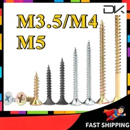 [Screw] Self Tapping Screw M3.5M4M5 Galvanized (GI) M3.5M4M5 Flat Head Screw Plastic Wood DIY [NBL]