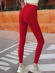 ชุดโยคะ Pilates สำหรับผู้หญิง สีแดง วันคริสต์มาส วันปีใหม่ ใหม่ล่าสุด สวยงาม เซ็ตสปอร์ตฟิตเนส ผ้าไนล