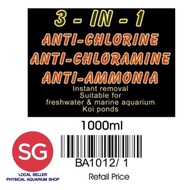 Baxter 3 in 1 anti-chlorine-chloramine-ammonia  Instant removal  Suitable for freshwater & marine aq