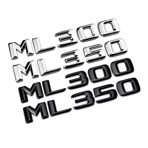 ABS Black Chrome Car Letters Trunk Emblem Badge For Mercedes Benz ML250 ML270 ML300 ML320 ML 350 500