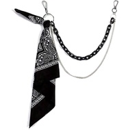 Rantaian Jeans Hip-Hop Punk Lelaki Wloisc - Tudung Rantai Tali Pinggang Hitam Aksesori Rantai Kunci 