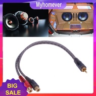 [MYHO]1pc 30cm 1 RCA Male to 2 RCA Female OFC Splitter Cable for Car Audio System