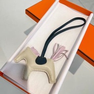 HERMES愛馬仕 小馬造型 Rodeo 掛件 男女同款情侶款 粉筆白