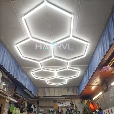 Hexagon LED lighting for Garage Barbecue Shop Barbershop Gym Bar Car Detailing Showroom 4S Workshop 
