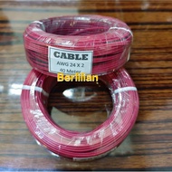 Awg 24x2 Stranded Cable 40m Length AWG2x24 Double Stranded Copper Cable/
