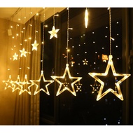 *SG Stock* 9 Colors 2.5m LED String Lights Romantic 12 Star Curtain Bedroom Christmas Party Holiday 