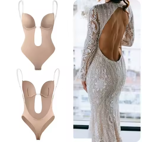 2025Women Full Body Shaper Bra Backless Bodysuit Thong Invisible Shapers Tummy Control Shapewear Gir