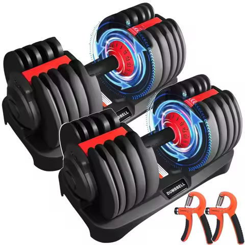 15 Weight in 1 Adjustable Dumbbell 53LB with Fast Automatic Adjustable and Weight Plate for Body Wor
