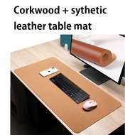 2022 New product Premium Corkwood + PU Leather Table Mat Mouse Pad  Desk Mat Desk Pad