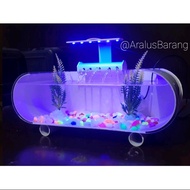 Aquarium Mini Full Set Dengan Pompa Dan Filter / Aquarium Akrilik / Aquarium Ikan Cupang / Aquarium Ikan Hias / Aquarium Kaca / Aquarium Mini / Akuarium Mini Full Set / Akuarium Ikan Cupang / Akuarium Unik Dan Murah