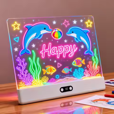 7 Color Dimmable 1500mAh Battery 8-13 Hours Working Type C Charging LED Drawing Board