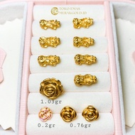 Charm Gelang Emas Charm Naga Charm Bunga 24K Emas Asli Kadar 999 24