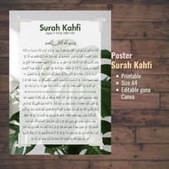Poster Surah Kahfi Ayat 1-10 & Ayat 100-110 Printable Editable Canva