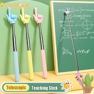 CYMX Teaching Pointer, Finger Design Stainless Steel Finger Reading Sticks, Durable Telescopic Rod C