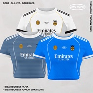 STNC Merch - Real Madrid slimfit crop top jersey - Madrid slimfit shirt - Real Madrid - free name nu
