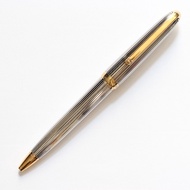 卡地亞直紋鍍鈀原子筆 Louis Cartier Godron Palladium-plated ballpen France 法國