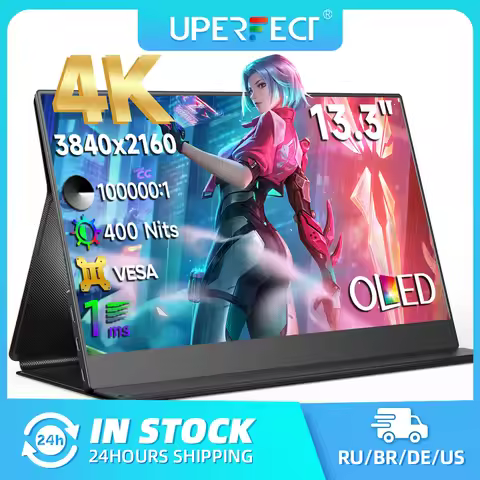 UPERFECT 13.3" 4K OLED Monitor 3840*2160 400cd/m² Portable Gaming Display Ultra-Slim Design for Lapt
