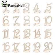 1set Wood Table Numbers Cards with Round Base for Wedding Restaurant Birthday Party Decorations Numb