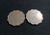 1993年 香港2元硬幣一個【弱打錯體】