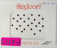 Sindoori Round Dark Maroon with Black Ring C117-1 0.2 Cm