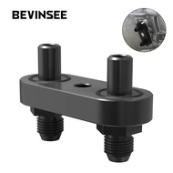 BEVINSEE Transmission Cooler Line Adapter Plate w/6AN Fittings Seal for 6L80E 6L90E 8L90E