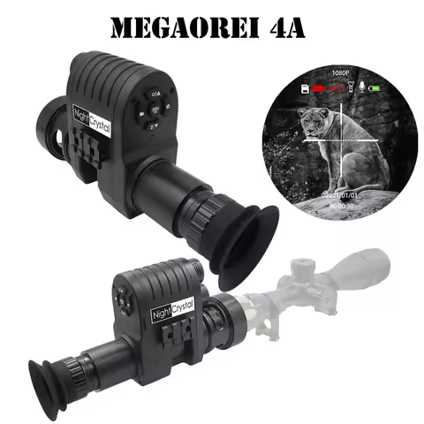 Megaorei 4A Tactical Infrared Night Vision Scope Monocular Add on Hunting Camera 1080p Video Recorde