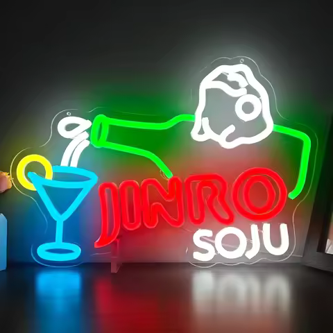 Jinro Soju Pub Neon Sign for Wall Decor LED Neon Light Sign Korean Frog Bar Bedroom Decor Club Bistr